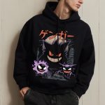 Pokemon Kaiju Gengar Ghost Type Japanese Anime, Evolution Pokemon Custom T-shirt Hoodie - NL1725