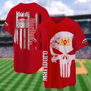 Skull Punisher Marlboro Baseball Jersey - NL716725